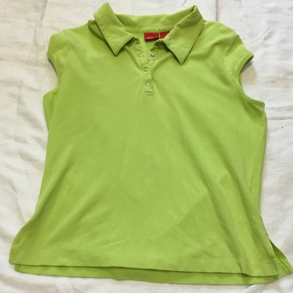 Miss Sixty Lime Green Sleeveless Polo Top